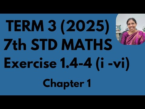 term 3 (2025) 7th maths exercise 1.4 -4 (i -vi)