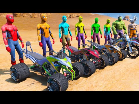 SPIDERMAN MOTORCYCLE OFFROAD RAMP CHALLENGE - TANK WRECK OBSTACLE