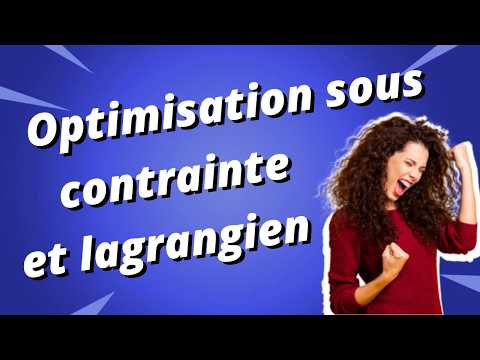 Optimisation sous contrainte avec le Lagrangien