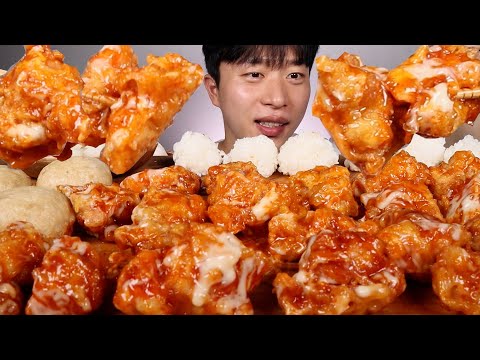 요즘 다양한거 많이 먹고ㅎㅎㅎ 합법적으로 슈프림양념치킨 먹방!!❤️😘 ASMR MUKBANG SWEET CHICKEN EATING SHOW