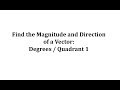 Vector Magnitude and Direction Concepts