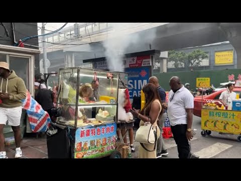 Spicy Xinjiang Kebab BBQ Skewers, Fried Tempura - Chinese Street Food