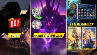 FIRST LOOK OBSIDIA ASPIRANT SKIN, FREE EPIC SKIN EVENT, NEW COLLECTOR SKIN SCHEDULE - Mobile Legends