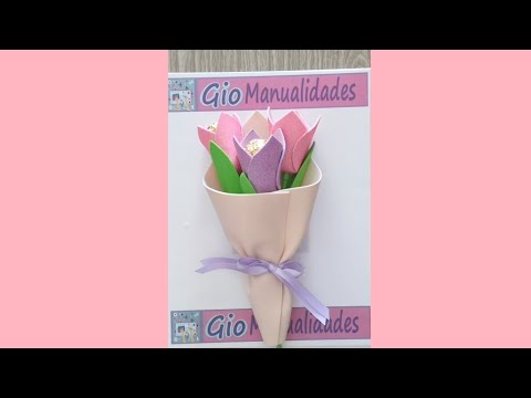 como hacer un tulipan de fomi Paso a Paso #diy #tutorial #manualidades
