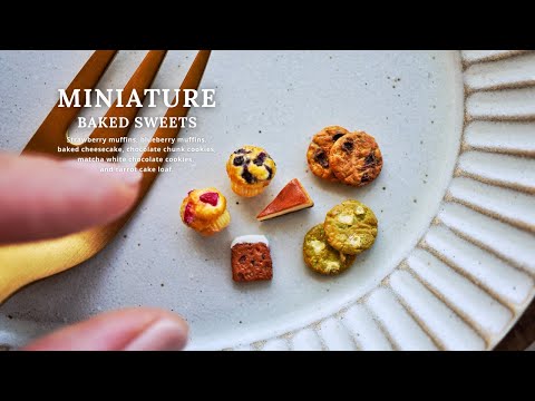 粘土で作るミニチュア焼き菓子の制作過程 | Making Miniature Baked Sweets with Air Dry Clay