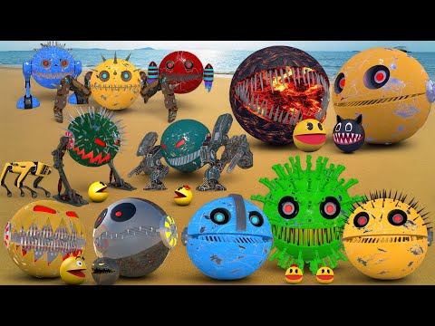 PACMAN vs Giant Robots & Monsters - Best Adventures & Epic Battles Compilation #19
