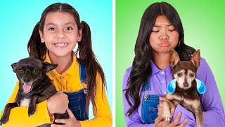 Ellie & Emma’s Funny Happy Dog Sad Dog 🐶 Pet Care Adventure!