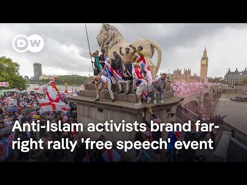 YouTube video thumbnail: Police Clash With Over 100,000 Anti-Immigrant Protesters at 'Unite the Kingdom' Rally in London