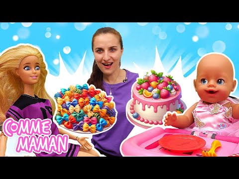 La préparation à la visite de Barbie ! Comme maman : jeux avec Baby Born pour enfants