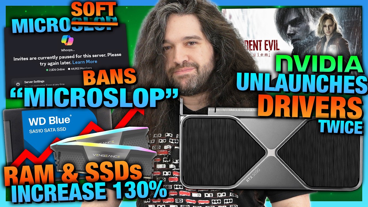 HW News - Microslop Censored, NVIDIA Unlaunches Drivers Again, RAM & SSD Prices Ruin Game Archive