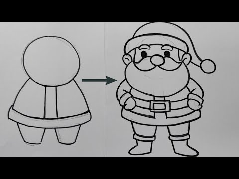 santa claus drawintg very easy step by step,how to draw santa claus,christmas drawing verey easy,