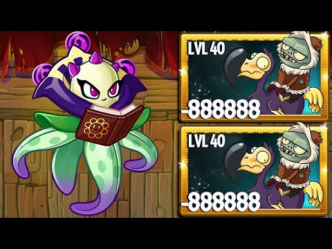 PvZ 2 Challenge - How many plants level 100 can defeat 5 Dodo Rider zombies level 40?