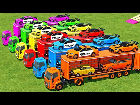 TRANSPORTING BMW M5 & PORSCHE TAYCAN S CARS WITH ISUZU TRUCKS - Farming Simulator 22