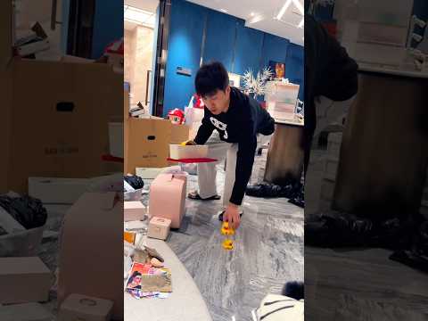 He Got Pranked While Trying To Pick Up The Rubber Ducks!