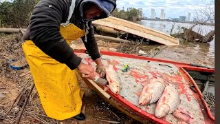 Pesca y cocina al lado del río. Pescamos en ríos y lagunas en la isla. Pesca urbana