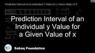 Prediction Interval of an Individual y Value for a Given Value of x