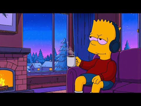 Chill Lo-fi Music for Cozy Nights |☕ Fireplace & Winter Views