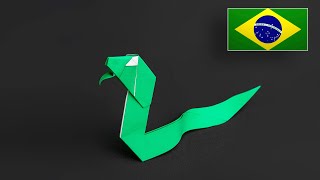Como Fazer uma Cobra de Origami – Tutorial PT-BR