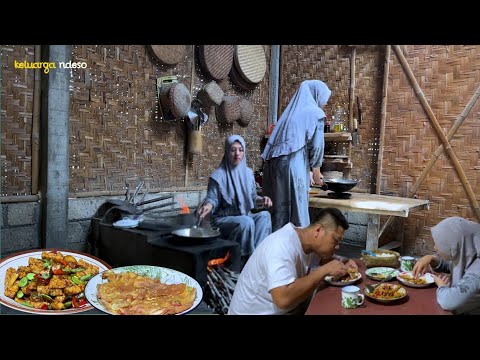 masak untuk sarapan,tumis tempe pete pedas manis, telur dadar super nikmat,masakan desa