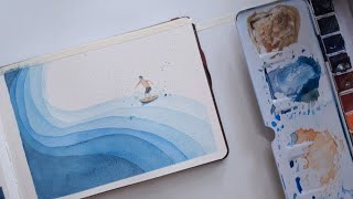Easy Watercolor Ocean Waves | A Simple Technique for Beginners