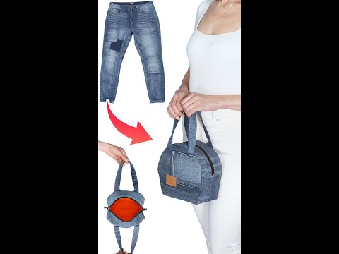 How to Sew DIY Handbag from Old Jeans easily Miarti👜✂️