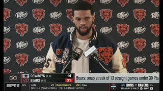 Caleb Williams post game interview after Shines as Bears Beat Cowboys 31-14