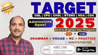 Verbs Class-1 TARGET 2025 Batch || CGL, CPO, CHSL, NDA, CDS, STENO, MTS, BANK PO || Ankul Sir