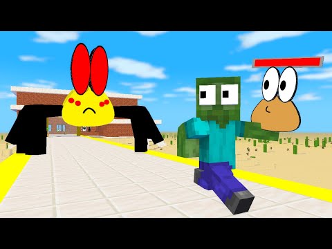 Monster School : POU RUN - Minecraft Animation