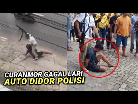 CURANMOR NAHAS !! Maling Motor Bersenpi Kena Dor Oleh Polisi