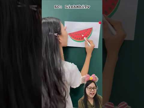 Bagusan Melukis dengan Crayon atau Spidol⁉️@LinhNhiTV #shortsfeed #trendingshorts #funny #remix