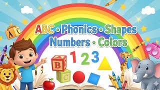 Preschool Learning activities for 3-5  year olds at Home 🛑LIVE🛑 | ABC Phonics Shapes Numbers Colors