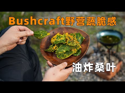 Bushcraft野营食材，油炸树叶吃过吗？Have You Ever Tried Deep-Fried Leaves?