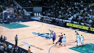 NBA Utah Jazz Trey Burke pass to Derrick Favors for And One Dunk in NBA 2K13