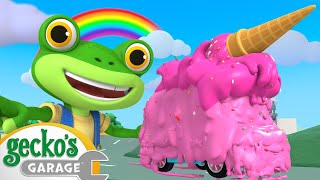 Rainbow Unicorn Ice Cream Truck 🌈 Gecko's Garage | Trucks For Children | Cartoons For Kids