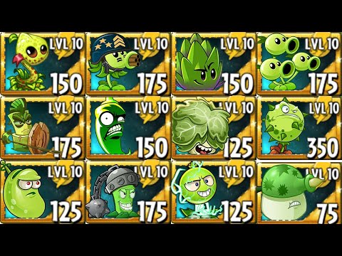 All GREEN Plants Power-Up! in Plants Vs Zombies 2