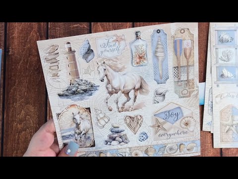 ASMR 🦄 말 다꾸 | 파도를 달리는 말 테마로 다이어리꾸미기 | Silent Sea Horse Journal | Art Journaling