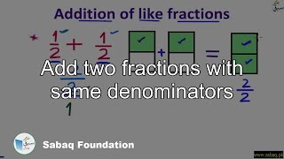 Add two fractions with same denominators