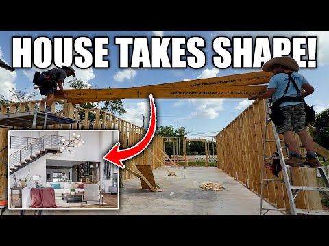 Installing A HUGE VersaLam Support Beam!! - DIY Dream Home Ep. 9