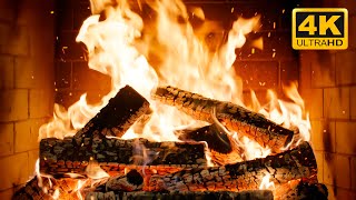 🔥 Snowy Winter Fireplace (No Music) with Soothing Ember Pops and Warm Radiance for Spa Ambience
