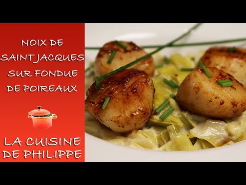 Noix de Saint Jacques sur fondue de poireaux