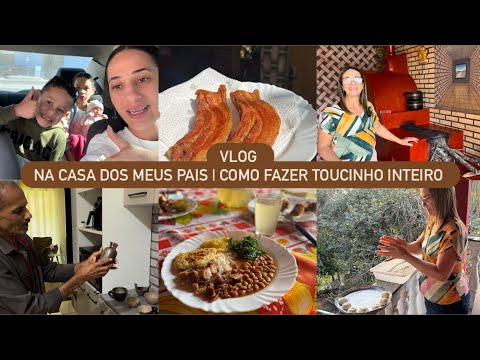 VLOG: fiz toucinho sequinho no fogão a lenha | de olho nas artes dele + pão de queijo da mamis