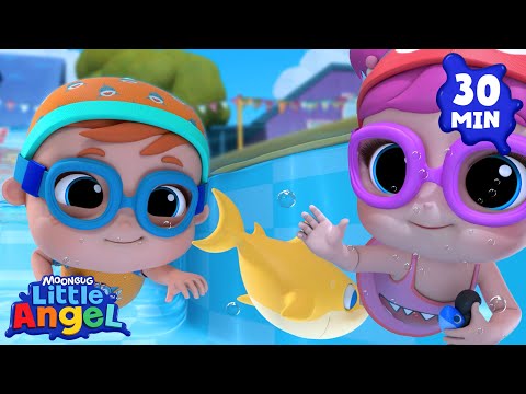 Lets Play Swimming Pool Games | Little Angel 😇 | Kids Learn! | Nursery Rhymes | Sing Along