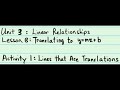Line Relationships and Translations