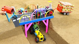 Top diy tractor making mini Concrete Bridge construction | Rescue Tractor Collapsed Bridge