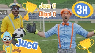 Juca e Blippi visitam um estádio de futebol ⚽ HORA DO JUCA BRASIL! | Vídeos Educativos para Crianças