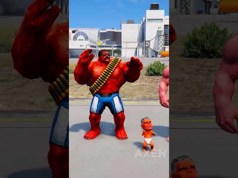 RANDOM SPIDE-RMAN VS RED-HULK BABY BATTLE #gta5 #hulk
