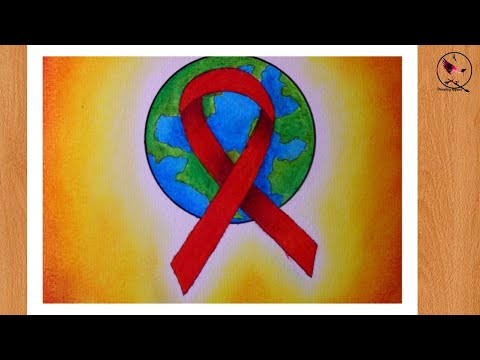 World AIDS day poster drawing / World AIDS day drawing / AIDS day drawing easy step by step