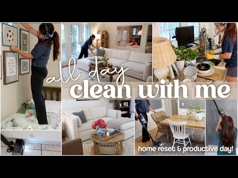 CLEANING MY WHOLE HOUSE | Productive Homemaking, Cleaning motivation, decor & home reset!