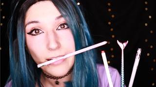 ASMR - How Many Stick-Shaped Items Can I Eat? | Pen Nommin' Mouth Sounds