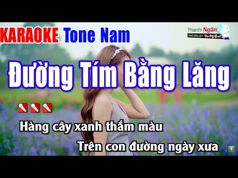 Đường Tím Bằng Lăng Karaoke Tông Nam | Nhạc Sống Thanh Ngân – Beat Phối Mới